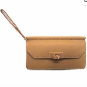 Sondra Roberts Gold Accent Tan Wristlet